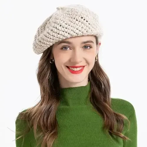 ZLYC Women Wool French Beret Hat for Women Winter Knitted Berets Artist Cap - 3
