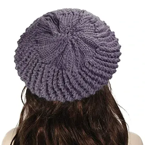 ZLYC Women Wool French Beret Hat for Women Winter Knitted Berets Artist Cap - 3