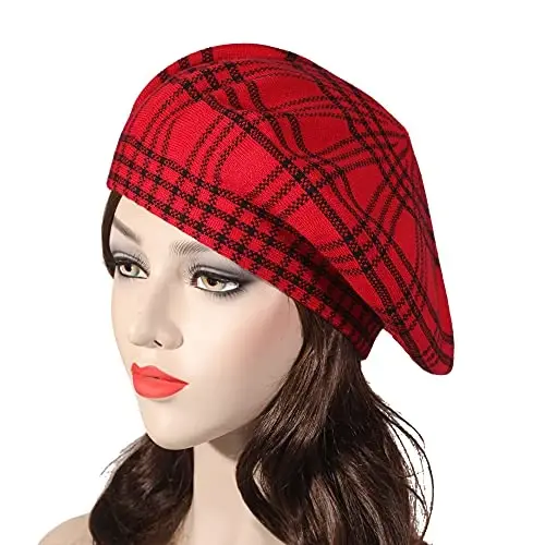 ZLYC Womens French Beret Hat Reversible Knitted Thickened Warm Cap for Ladies Girls - 3