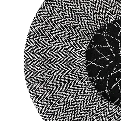 ZLYC Womens French Beret Hat Reversible Knitted Thickened Warm Cap for Ladies Girls - 7