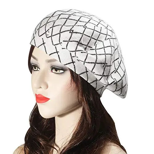 ZLYC Womens French Beret Hat Reversible Knitted Thickened Warm Cap for Ladies Girls - 1