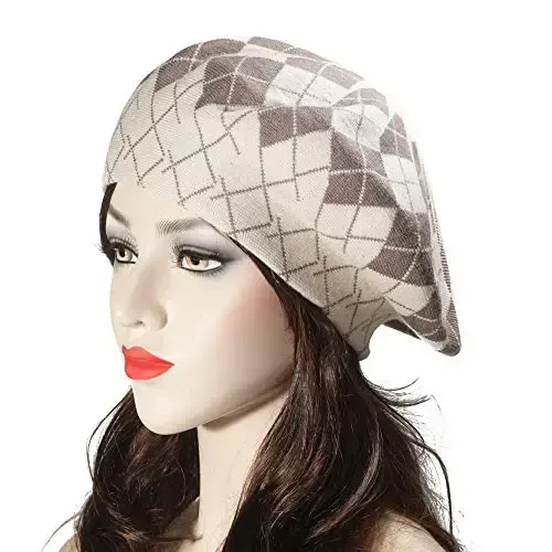 ZLYC Womens French Beret Hat Reversible Knitted Thickened Warm Cap for Ladies Girls - 2