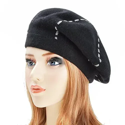 ZLYC Womens French Beret Hat Reversible Knitted Thickened Warm Cap for Ladies Girls - 2