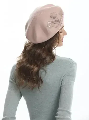 ZLYC Womens French Beret Hat Reversible Knitted Thickened Warm Cap for Ladies Girls - 4