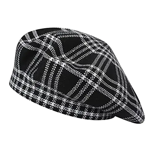 ZLYC Womens French Beret Hat Reversible Knitted Thickened Warm Cap for Ladies Girls 