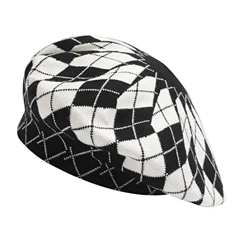 ZLYC Womens French Beret Hat Reversible Knitted Thickened Warm Cap for Ladies Girls 