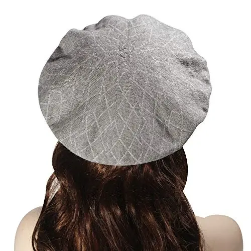 ZLYC Womens French Beret Hat Reversible Knitted Thickened Warm Cap for Ladies Girls - 4
