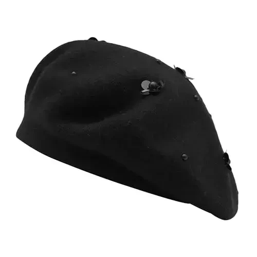 ZLYC Womens French Beret Hat Reversible Knitted Thickened Warm Cap for Ladies Girls - 4