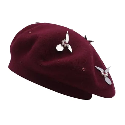 ZLYC Womens French Beret Hat Reversible Knitted Thickened Warm Cap for Ladies Girls - 6