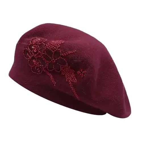 ZLYC Womens French Beret Hat Reversible Knitted Thickened Warm Cap for Ladies Girls 