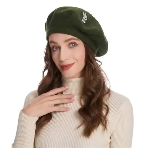 ZLYC Womens French Beret Hat Reversible Knitted Thickened Warm Cap for Ladies Girls - 3