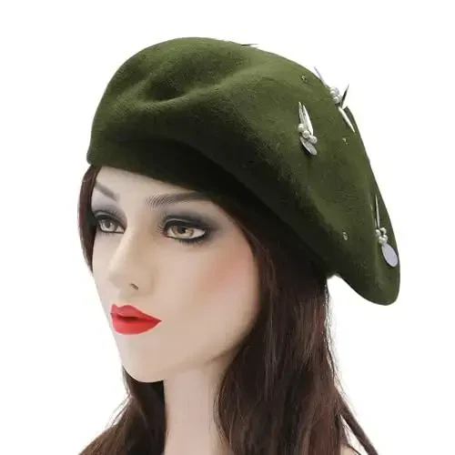ZLYC Womens French Beret Hat Reversible Knitted Thickened Warm Cap for Ladies Girls - 2
