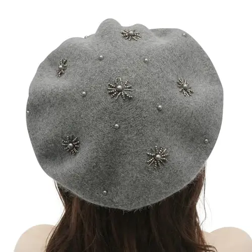 ZLYC Womens French Beret Hat Reversible Knitted Thickened Warm Cap for Ladies Girls - 3