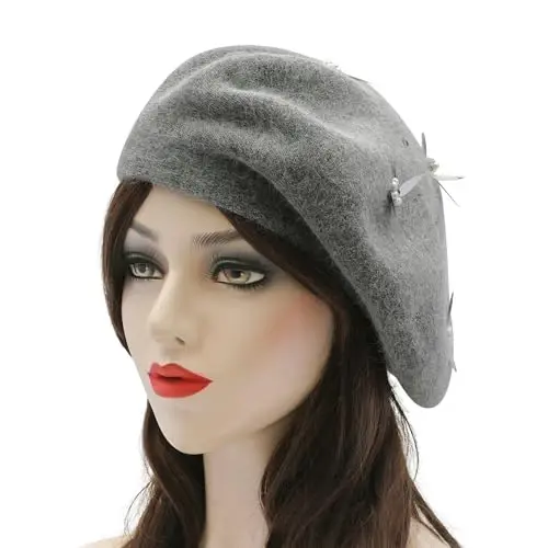 ZLYC Womens French Beret Hat Reversible Knitted Thickened Warm Cap for Ladies Girls - 2