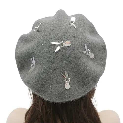 ZLYC Womens French Beret Hat Reversible Knitted Thickened Warm Cap for Ladies Girls - 3