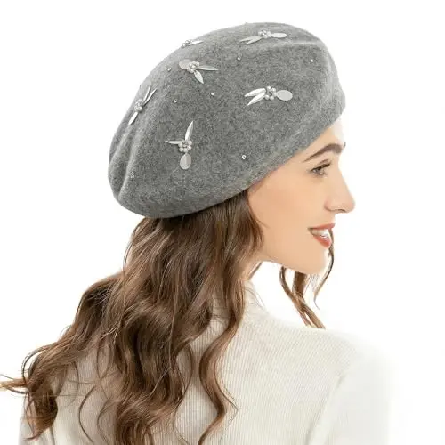 ZLYC Womens French Beret Hat Reversible Knitted Thickened Warm Cap for Ladies Girls - ZLYC (1)