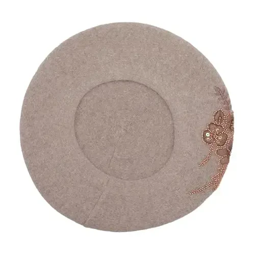 ZLYC Womens French Beret Hat Reversible Knitted Thickened Warm Cap for Ladies Girls - 4