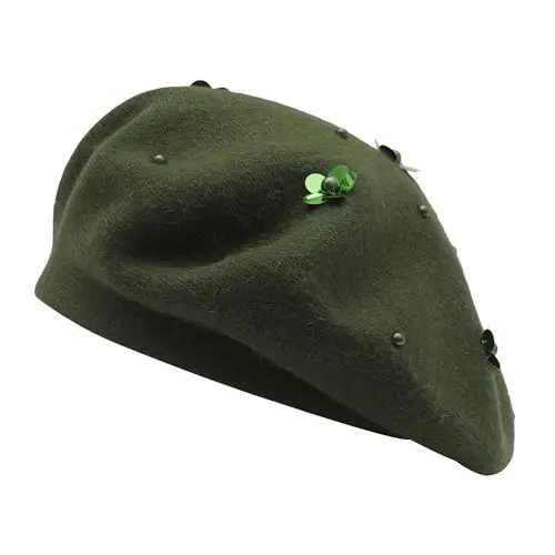 ZLYC Womens French Beret Hat Reversible Knitted Thickened Warm Cap for Ladies Girls - 5