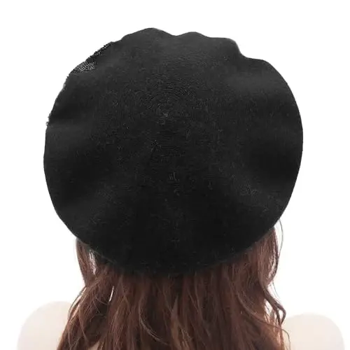 ZLYC Womens French Beret Hat Reversible Knitted Thickened Warm Cap for Ladies Girls - 3