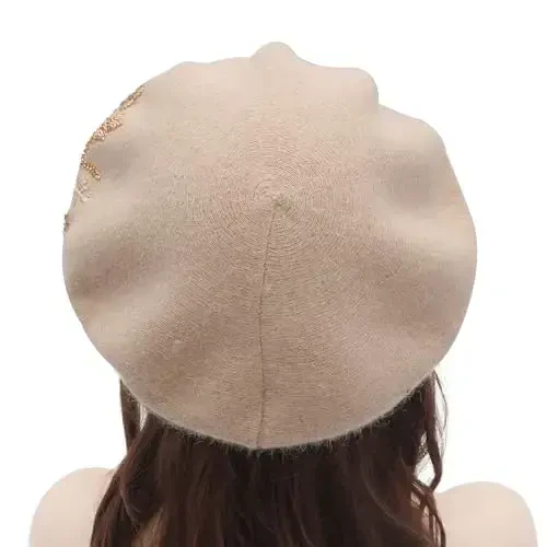 ZLYC Womens French Beret Hat Reversible Knitted Thickened Warm Cap for Ladies Girls - 3