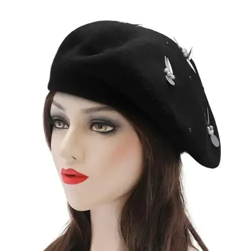 ZLYC Womens French Beret Hat Reversible Knitted Thickened Warm Cap for Ladies Girls - 4