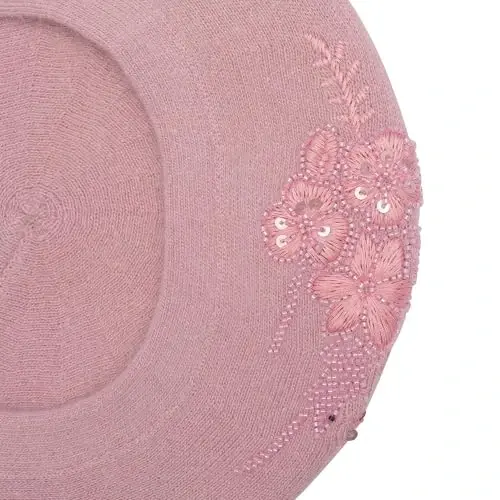 ZLYC Womens French Beret Hat Reversible Knitted Thickened Warm Cap for Ladies Girls - 6