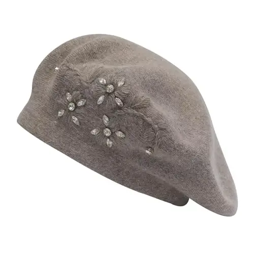 ZLYC Womens French Beret hat, Reversible Solid Color Mosaic Warm Beret Cap for Girls - 4
