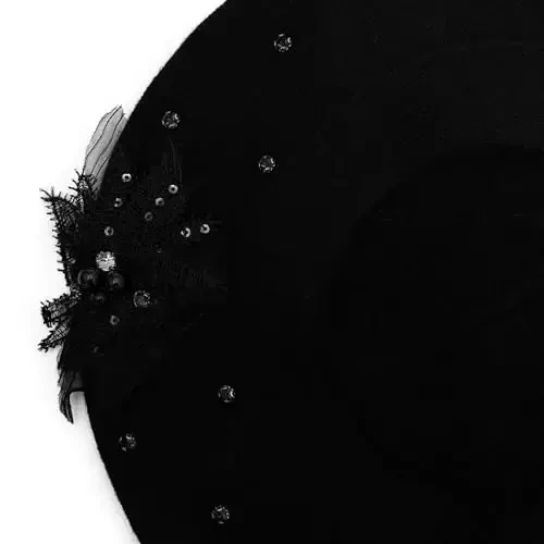 ZLYC Womens French Beret hat, Reversible Solid Color CasModazoneere Mosaic Warm Beret Cap for Girls - 4