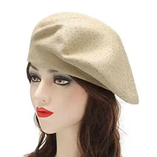 ZLYC Womens French Beret hat, Reversible Solid Color CasModazoneere Mosaic Warm Beret Cap for Girls - 2