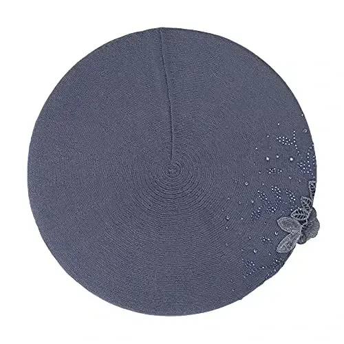 ZLYC Womens French Beret hat, Reversible Solid Color CasModazoneere Mosaic Warm Beret Cap for Girls - 4