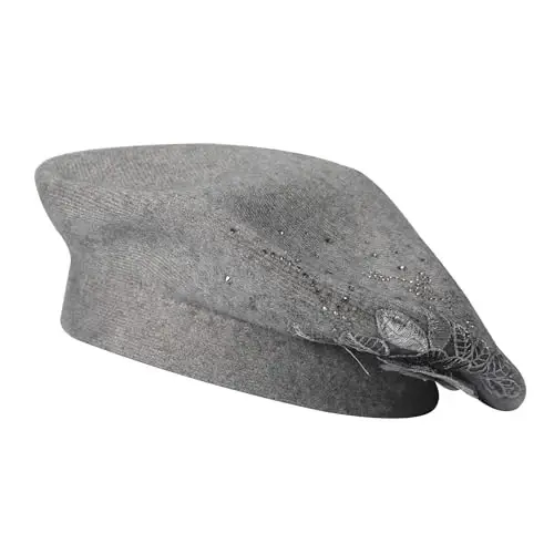 ZLYC Womens French Beret hat, Reversible Solid Color CasModazoneere Mosaic Warm Beret Cap for Girls - 4