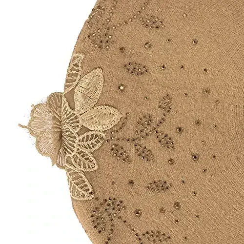 ZLYC Womens French Beret hat, Reversible Solid Color CasModazoneere Mosaic Warm Beret Cap for Girls - 6