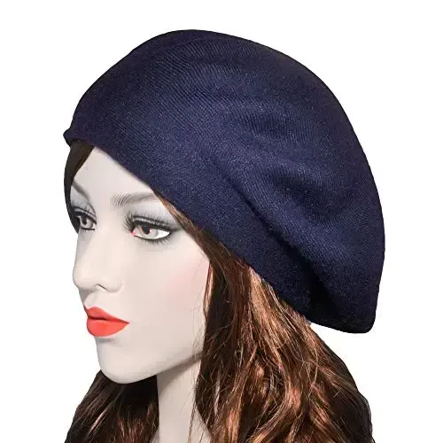 ZLYC Womens French Beret hat, Reversible Solid Color CasModazoneere Mosaic Warm Beret Cap for Girls - 3