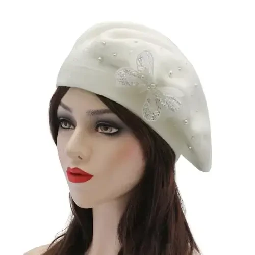 ZLYC Womens French Beret hat, Reversible Solid Color CasModazoneere Mosaic Warm Beret Cap for Girls - 2