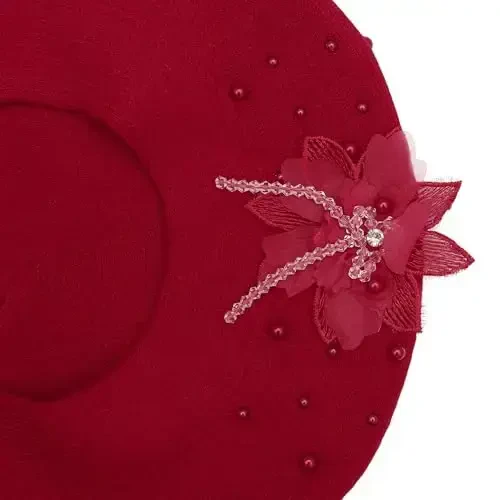 ZLYC Womens French Beret hat, Reversible Solid Color CasModazoneere Mosaic Warm Beret Cap for Girls - 5