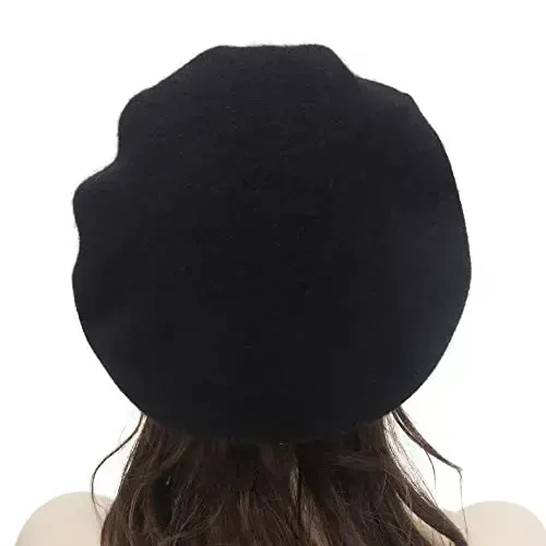 ZLYC Womens French Beret hat, Reversible Solid Color CasModazoneere Mosaic Warm Beret Cap for Girls - 3