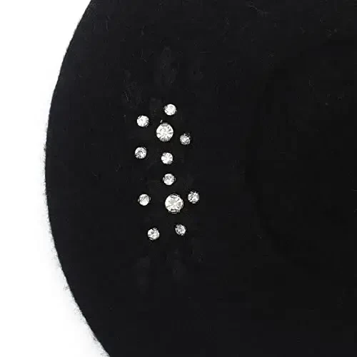 ZLYC Womens French Beret hat, Reversible Solid Color CasModazoneere Mosaic Warm Beret Cap for Girls - 6