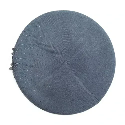 ZLYC Womens French Beret hat, Reversible Solid Color CasModazoneere Mosaic Warm Beret Cap for Girls - 5