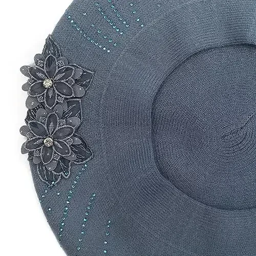 ZLYC Womens French Beret hat, Reversible Solid Color CasModazoneere Mosaic Warm Beret Cap for Girls - 6