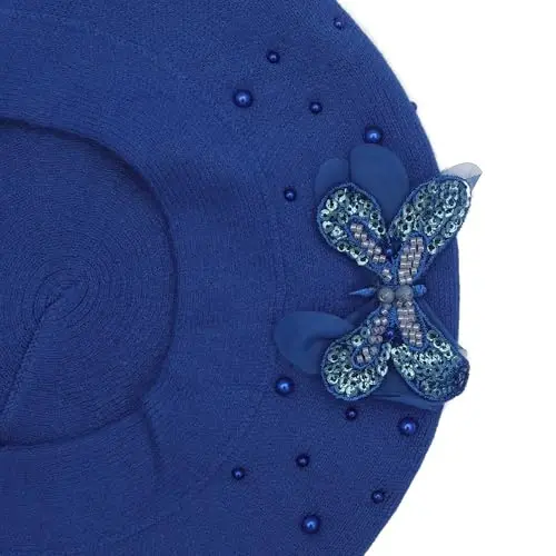 ZLYC Womens French Beret hat, Reversible Solid Color CasModazoneere Mosaic Warm Beret Cap for Girls - 5