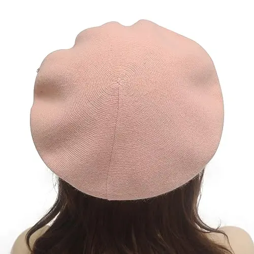 ZLYC Womens French Beret hat, Reversible Solid Color CasModazoneere Mosaic Warm Beret Cap for Girls - 3
