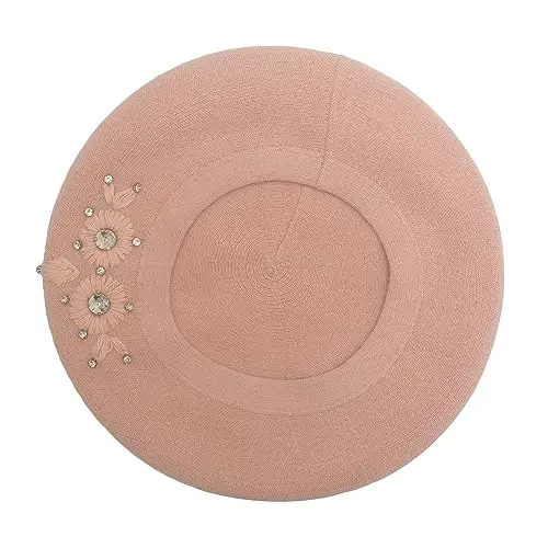 ZLYC Womens French Beret hat, Reversible Solid Color CasModazoneere Mosaic Warm Beret Cap for Girls - 4