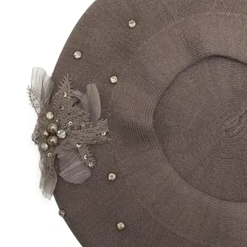 ZLYC Womens French Beret hat, Reversible Solid Color CasModazoneere Mosaic Warm Beret Cap for Girls - 4