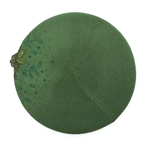ZLYC Womens French Beret hat, Reversible Solid Color CasModazoneere Mosaic Warm Beret Cap for Girls - 4