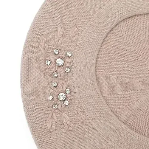 ZLYC Womens French Beret hat, Reversible Solid Color CasModazoneere Mosaic Warm Beret Cap for Girls - 6