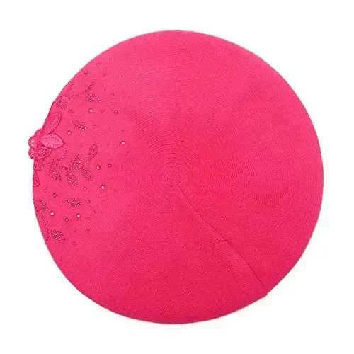 ZLYC Womens French Beret hat, Reversible Solid Color CasModazoneere Mosaic Warm Beret Cap for Girls - 4