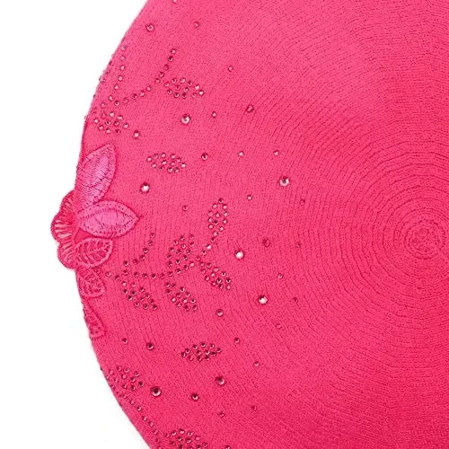 ZLYC Womens French Beret hat, Reversible Solid Color CasModazoneere Mosaic Warm Beret Cap for Girls - 6