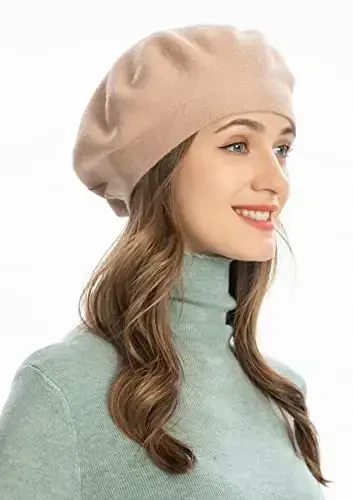 ZLYC Womens French Beret hat, Reversible Solid Color CasModazoneere Mosaic Warm Beret Cap for Girls - 3