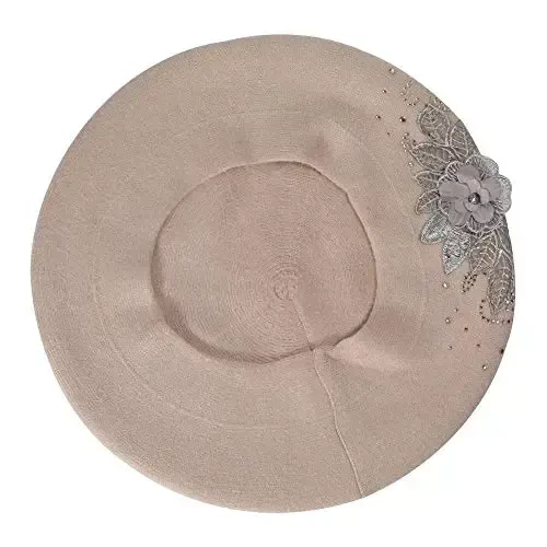 ZLYC Womens French Beret hat, Reversible Solid Color CasModazoneere Mosaic Warm Beret Cap for Girls - 6