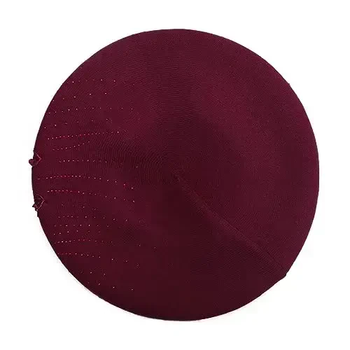 ZLYC Womens French Beret hat, Reversible Solid Color CasModazoneere Mosaic Warm Beret Cap for Girls - 5